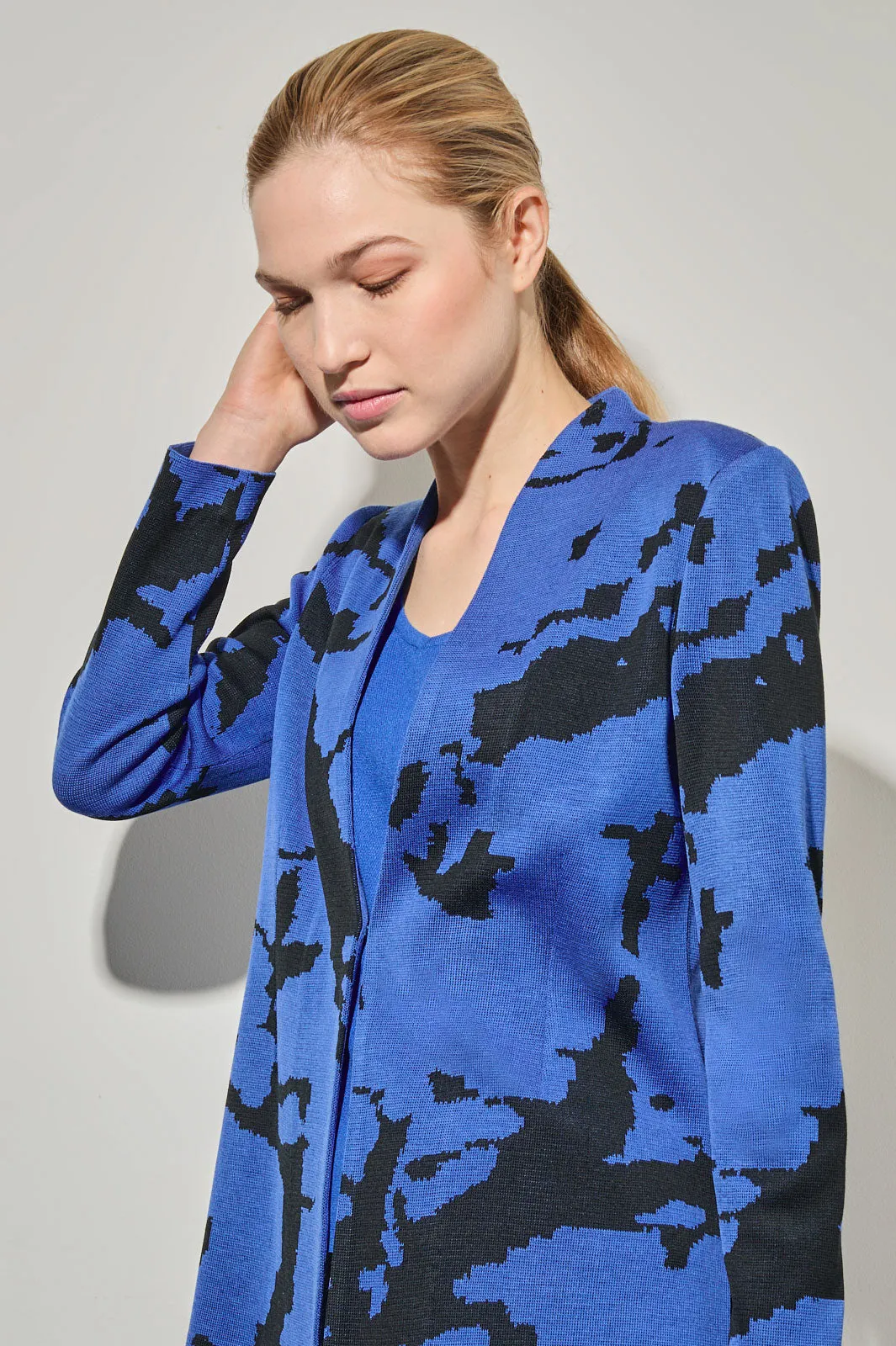 Abstract Jacquard Knit Jacket