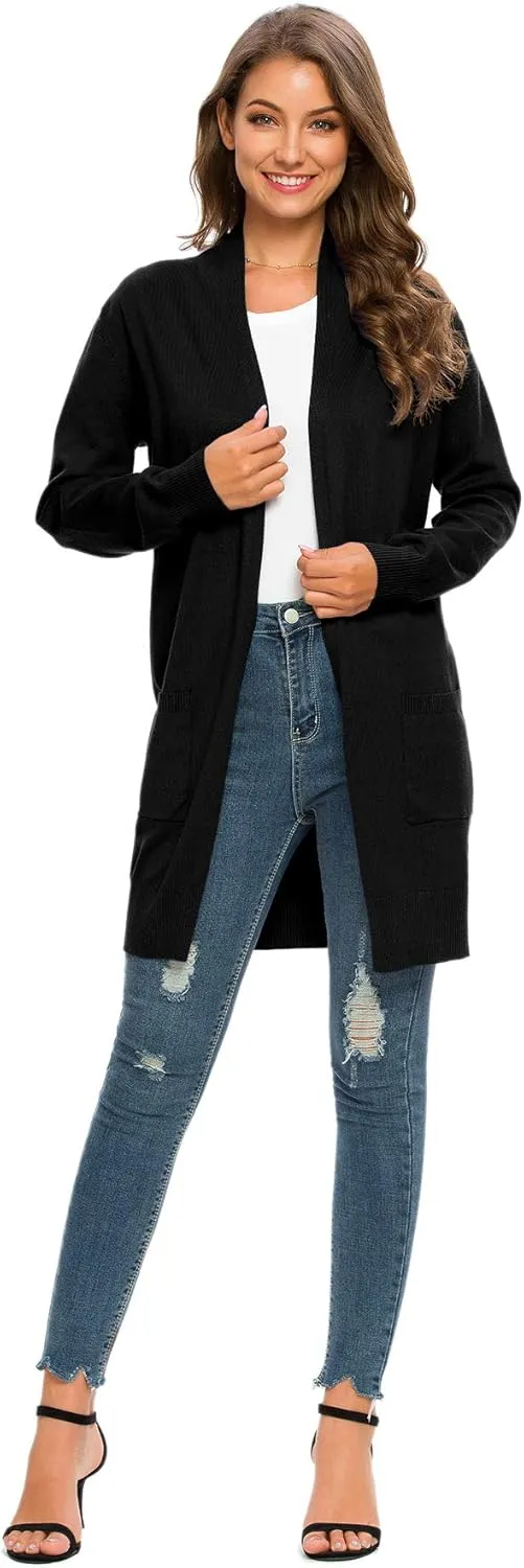 Anymiss Womens Lightweight Cardigan Sweaters Knit Kimono Oversized Soft Jackets with Pockets S-3X