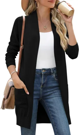 Anymiss Womens Lightweight Cardigan Sweaters Knit Kimono Oversized Soft Jackets with Pockets S-3X
