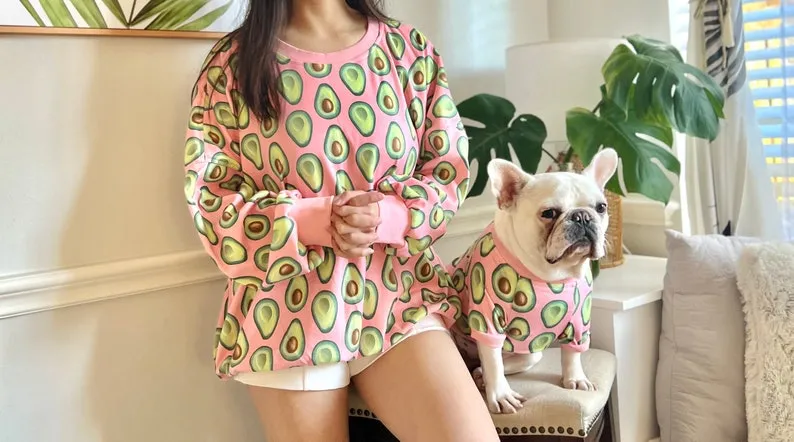 Avocado Print Owner and Pet Family Matching Set