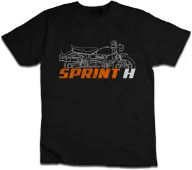 Biker T-Shirt for Harley Sprint H (1962-1968) Fans, 100% Cotton, Classic Fit, Motorcycle-Inspired Design
