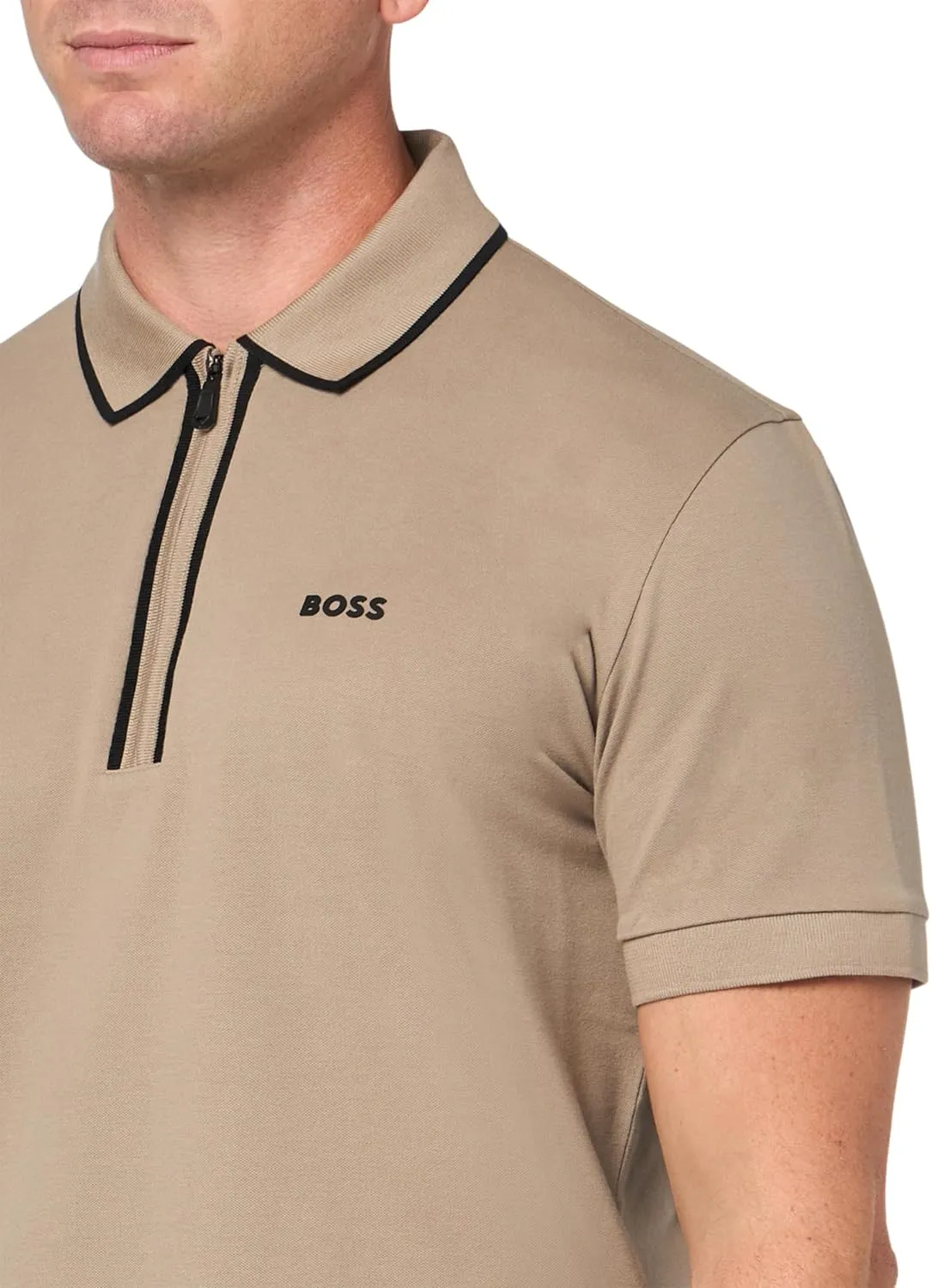 BOSS Men's Phillix Zipper Closure Polo Shirt