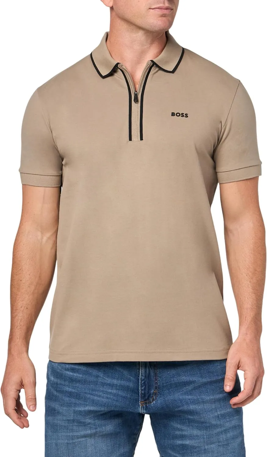 BOSS Men's Phillix Zipper Closure Polo Shirt