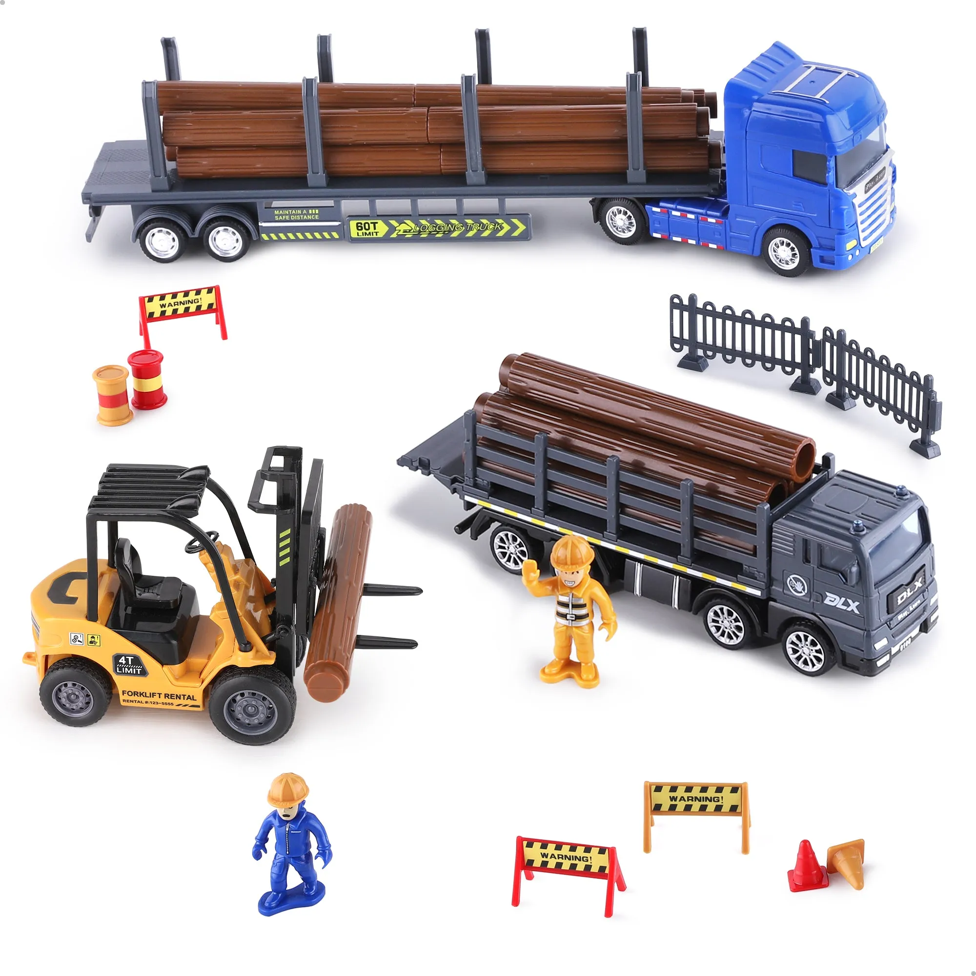 Cargo Transport Truck Toys Set, Kids Harbour Ship Construction Vehicles Play Site