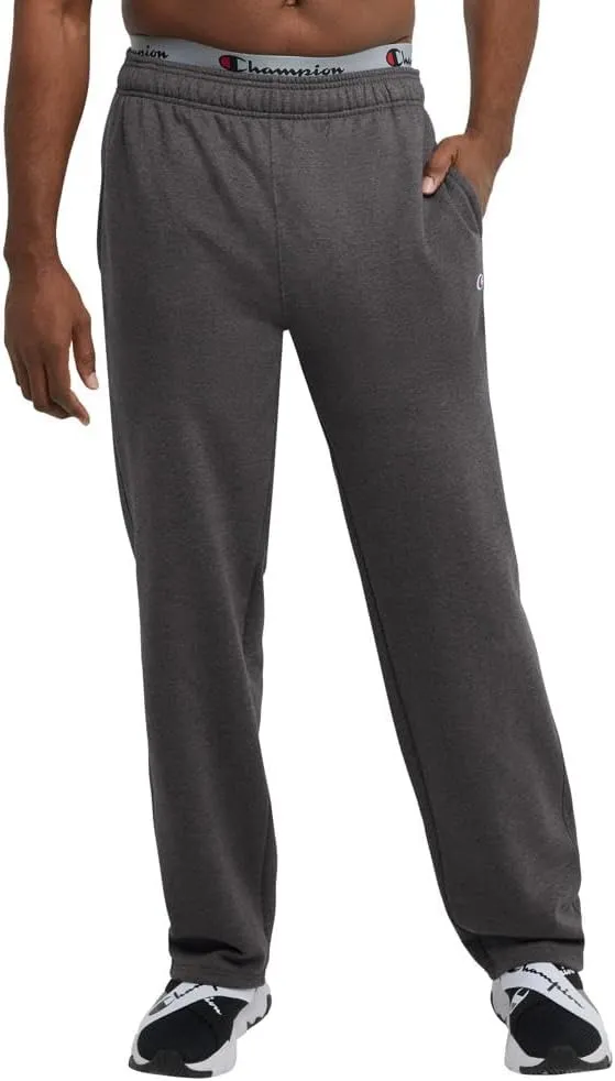 Champion Mens Sweatpants, Powerblend, Fleece Open-Bottom Sweatpants for Men (Reg. or Big & Tall)
