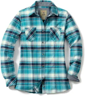 CQR Women's Plaid Flannel Shirt Long Sleeve, All-Cotton Soft Brushed Casual Button Down Shirts
