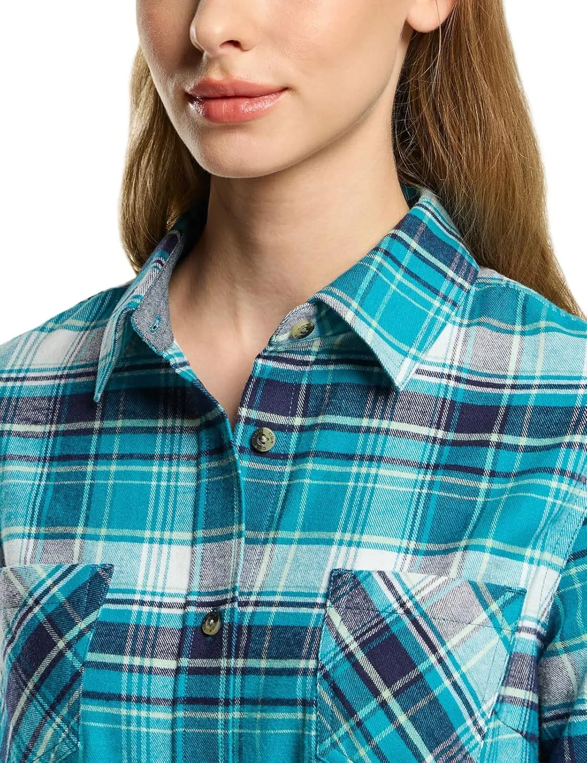 CQR Women's Plaid Flannel Shirt Long Sleeve, All-Cotton Soft Brushed Casual Button Down Shirts