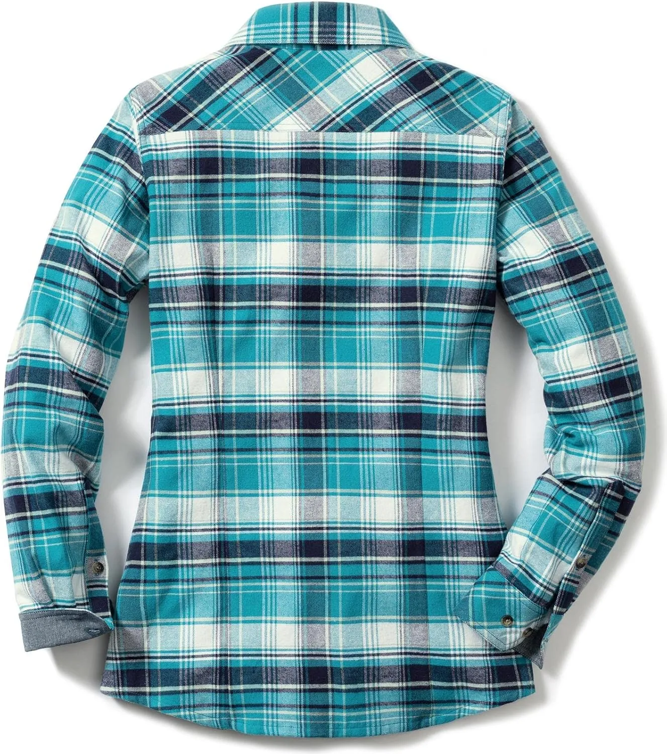 CQR Women's Plaid Flannel Shirt Long Sleeve, All-Cotton Soft Brushed Casual Button Down Shirts