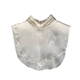Embellished High Neck Sheer Faux Collar Cream ONE SIZE