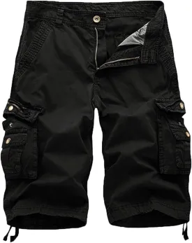 FOURSTEEDS Women's Cotton Loose Fit Zipper Multi-Pockets Twill Bermuda Drawstring Women Cargo Shorts