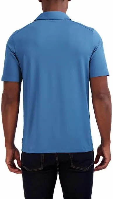 Gerry Mens Short Sleeve Brushed Knit Polo Shirt with 3-Button Closure, UPF 40 