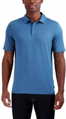Gerry Mens Short Sleeve Brushed Knit Polo Shirt with 3-Button Closure, UPF 40 