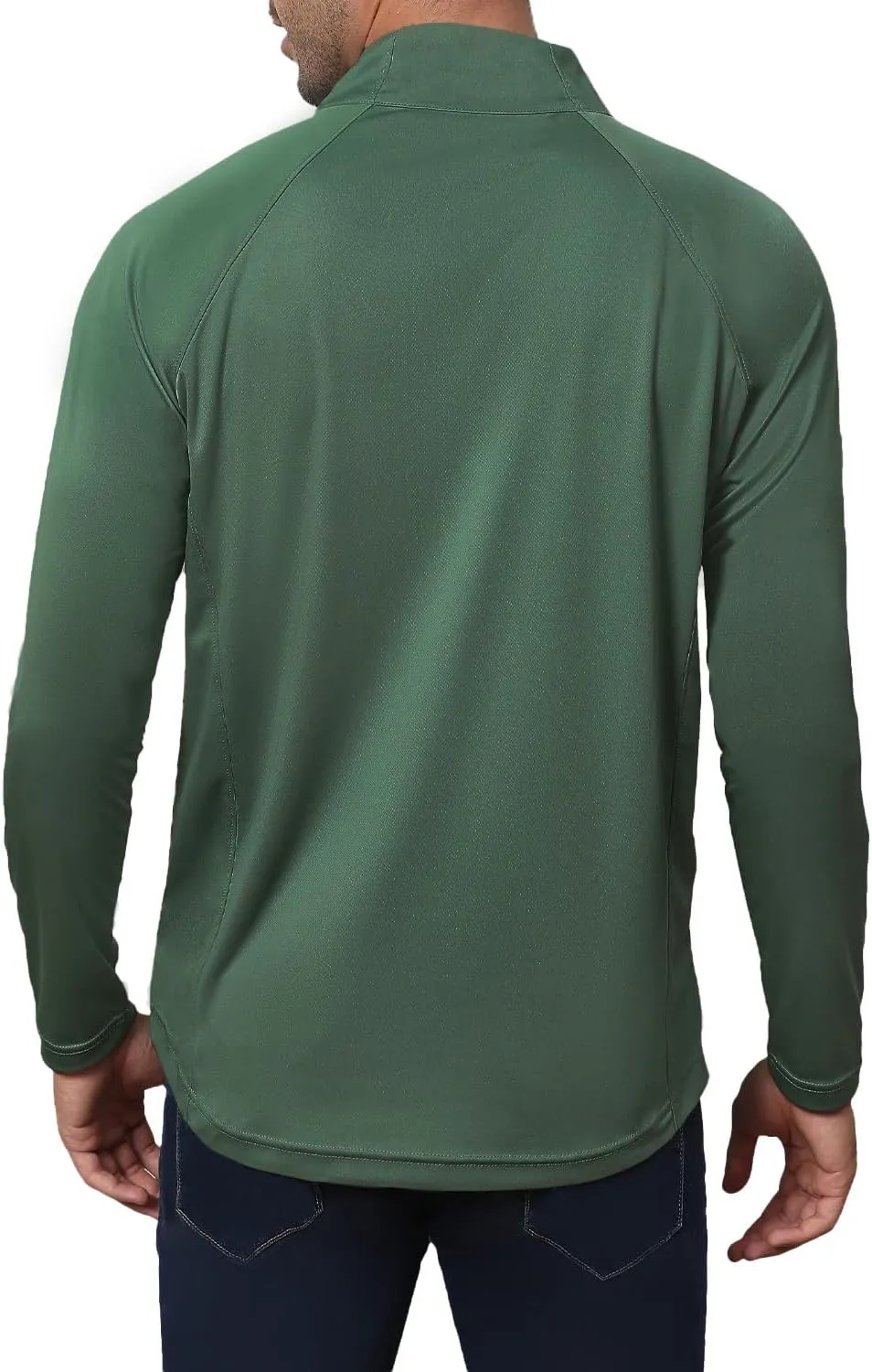Golf Shirts for Men - Long Sleeve Performance Solid Moisture Wicking Polo Shirt with Zipper