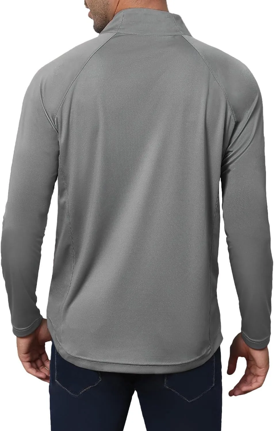 Golf Shirts for Men - Long Sleeve Performance Solid Moisture Wicking Polo Shirt with Zipper