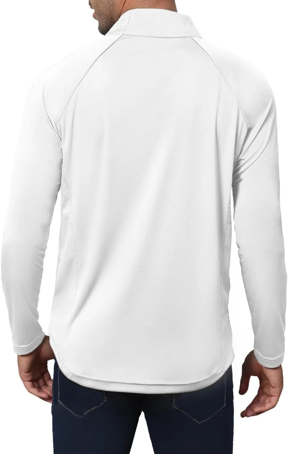 Golf Shirts for Men - Long Sleeve Performance Solid Moisture Wicking Polo Shirt with Zipper