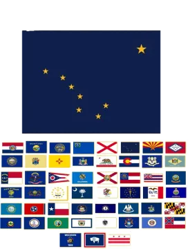 Indoor  - State Flags-  4x6 Nylon, No Fringe