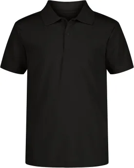 IZOD Boys' School Uniform Short Sleeve Polo Shirt, Button Closure, Moisture Wicking Performance Material
