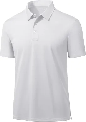 MAGCOMSEN Men's Polo Shirts 3 Buttons Casual Work T Shirts Quick Dry Short Sleeve Golf Shirt Pique Jersey Outdoor Performance