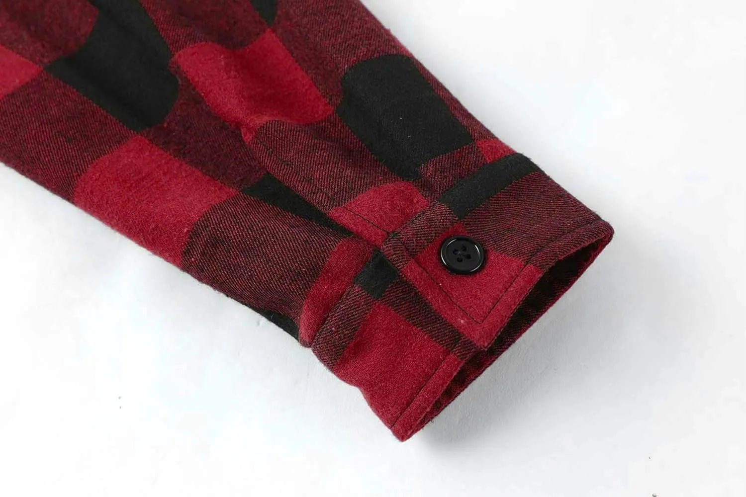 Mens Fleece Jacket Sherpa Lined Zip Up Buffalo Plaid Flannel Coat Casual Long Sleeve Warm Fall Winter Outwear
