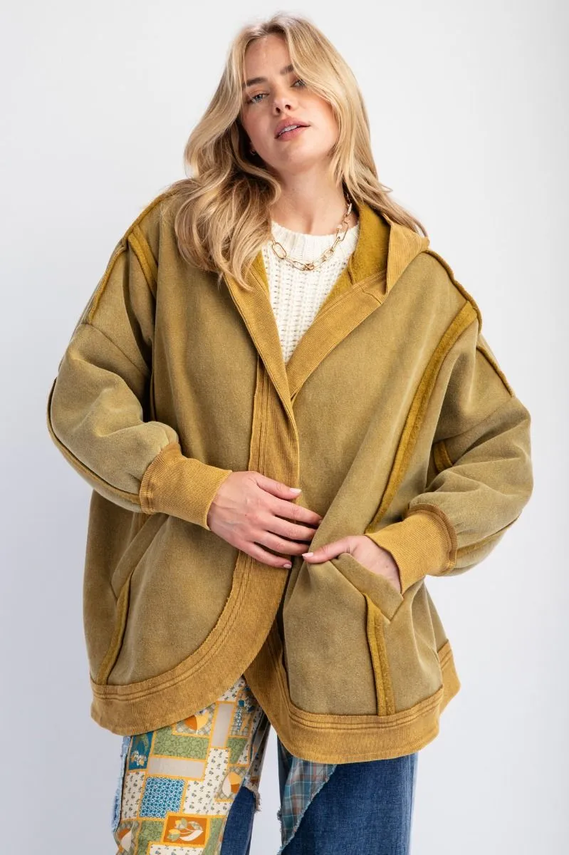 Mineral Washed Terry Cardigan