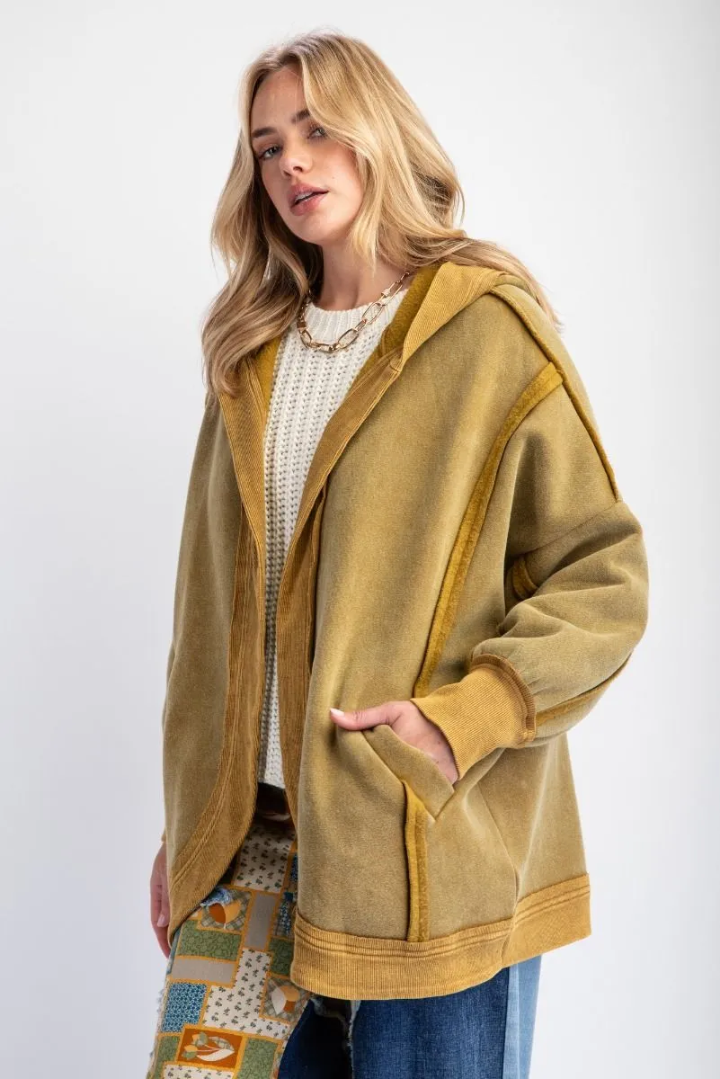 Mineral Washed Terry Cardigan