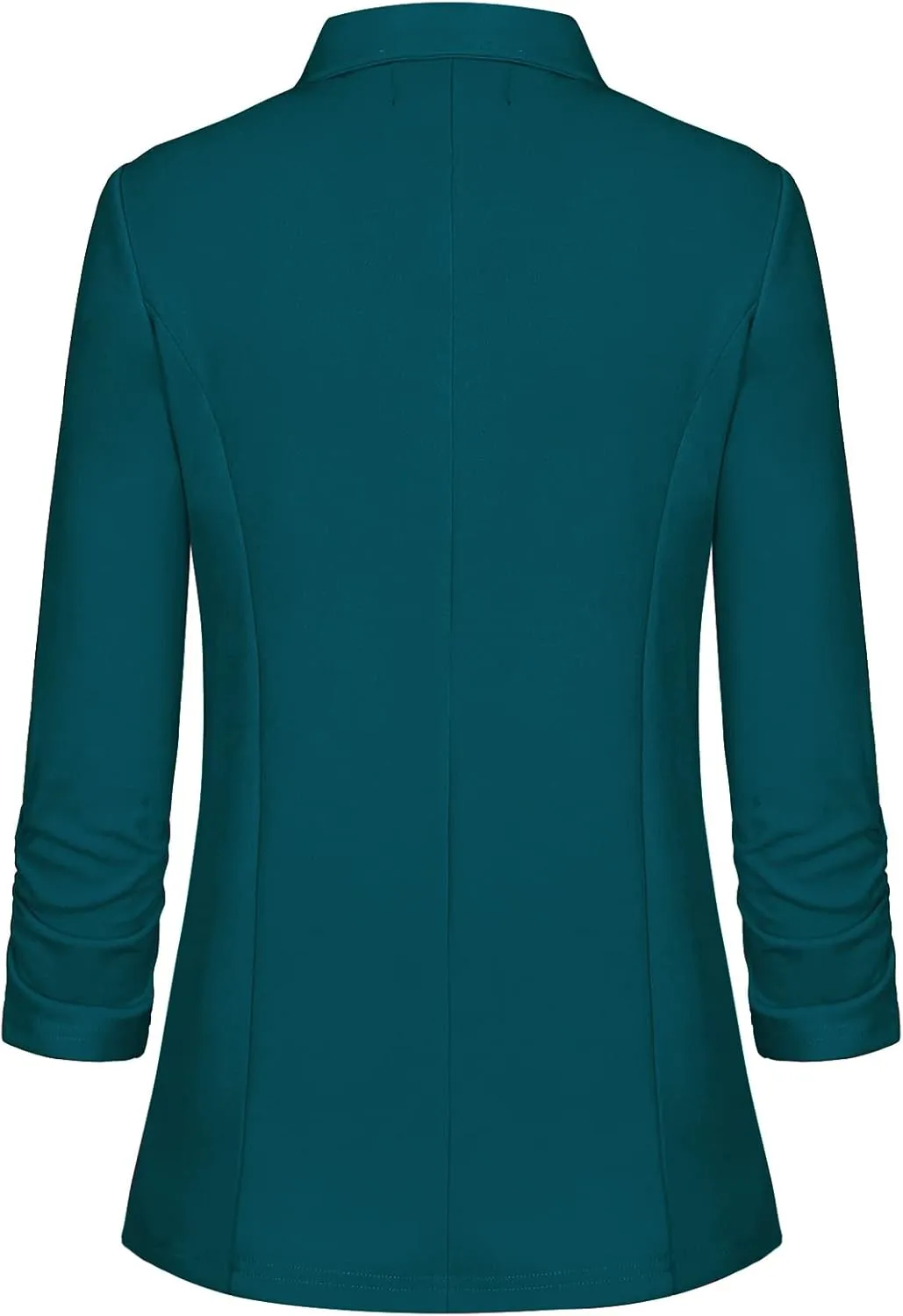 MINTLIMIT Women's Open Front Blazers Ruched 3/4 Sleeve Work Office Blazer Notch Collar Lightweight Jacket with Pockets