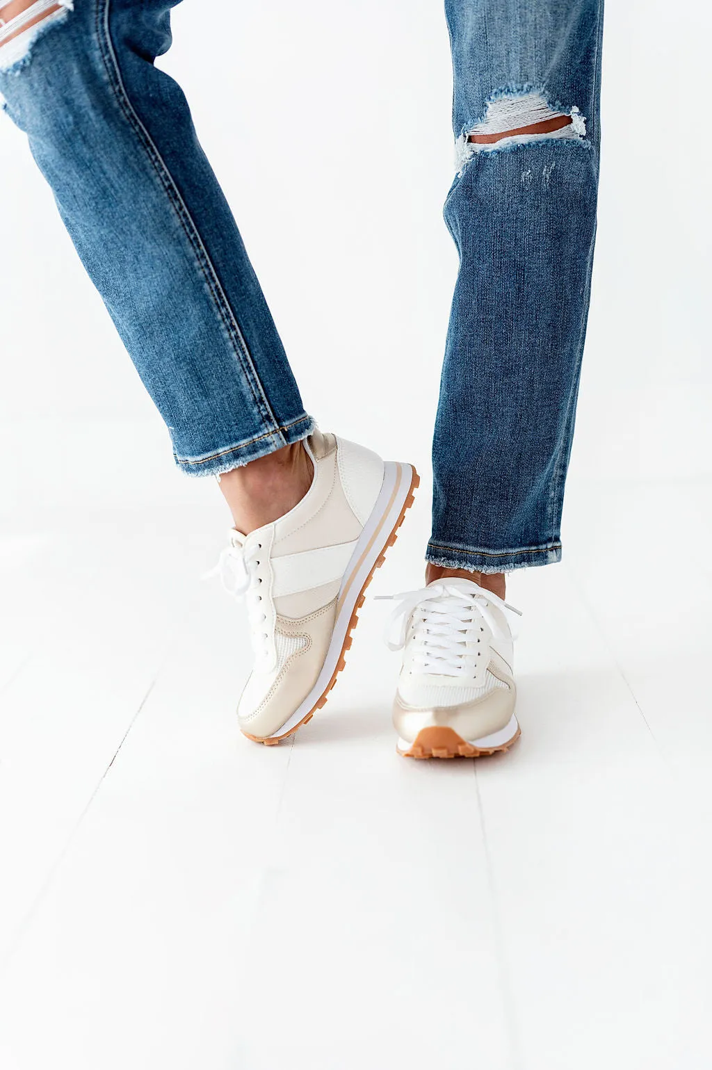 Phoebe Sneaker in Champagne - Size 6.5 Left