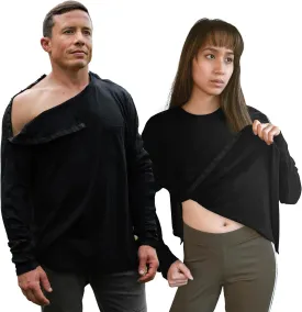 Post Shoulder Surgery Shirts for Women/Men Full Open Snap Design Recovery Clothing for Broken Arm Rotator Cuff | Unisex Fit