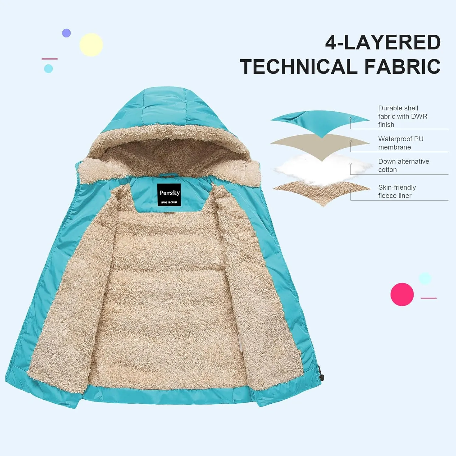Pursky Girl's and Boy's Hooded Warm Puffer Vest Outerwear Soft Flannel Lined Insulation Waistcoat