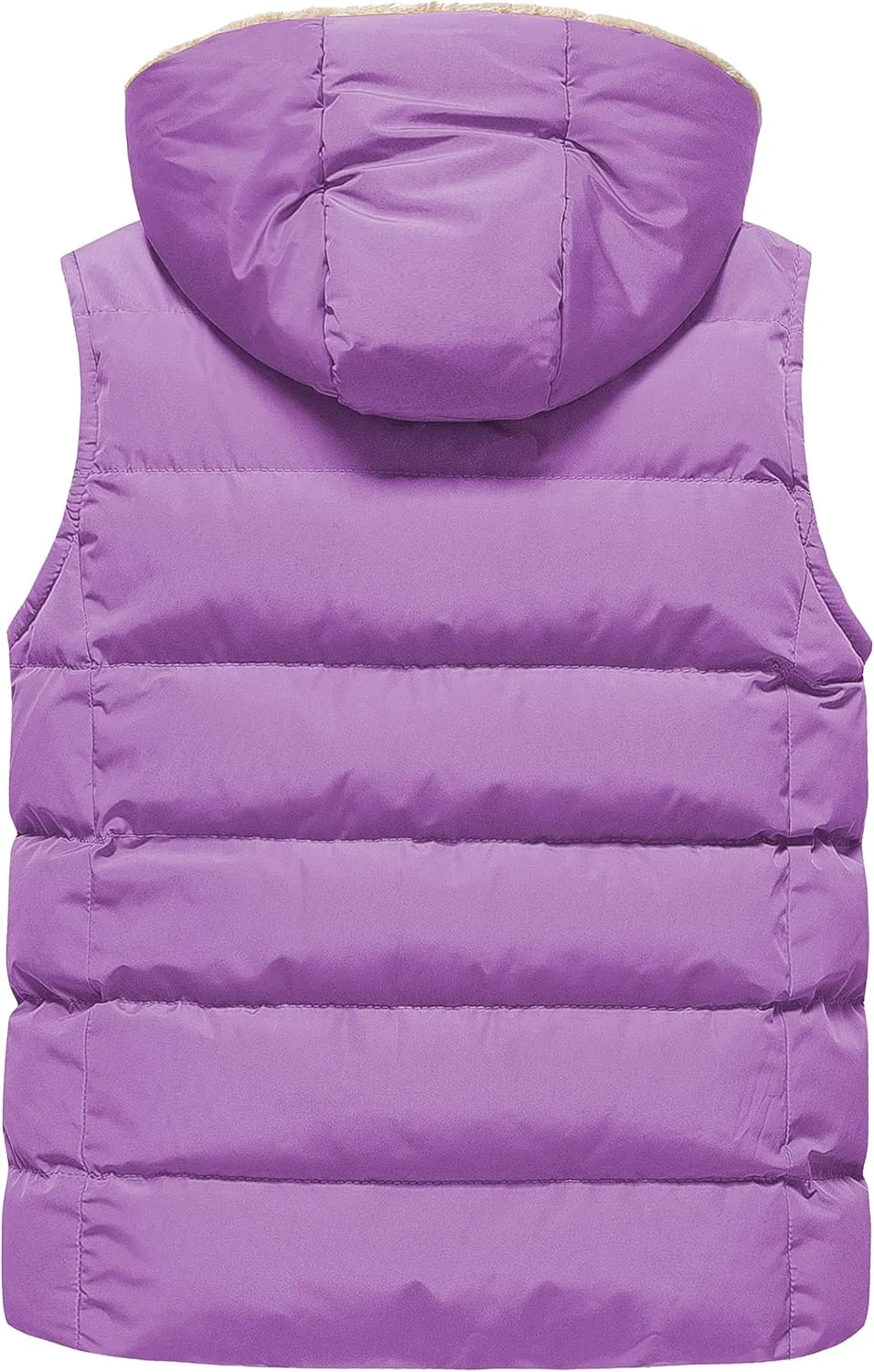 Pursky Girl's and Boy's Hooded Warm Puffer Vest Outerwear Soft Flannel Lined Insulation Waistcoat