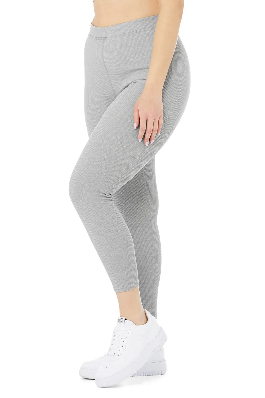 Ribbed High-Waist 7/8 Blissful Legging - Dove Grey Heather