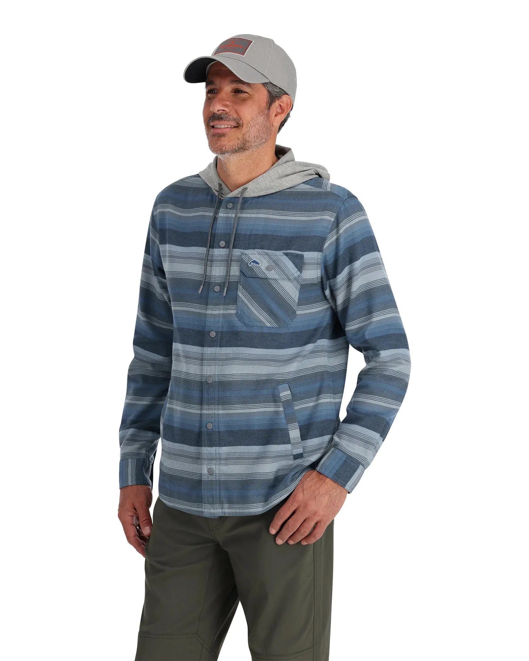 SIMMS M'S SANTEE FLANNEL HOODY