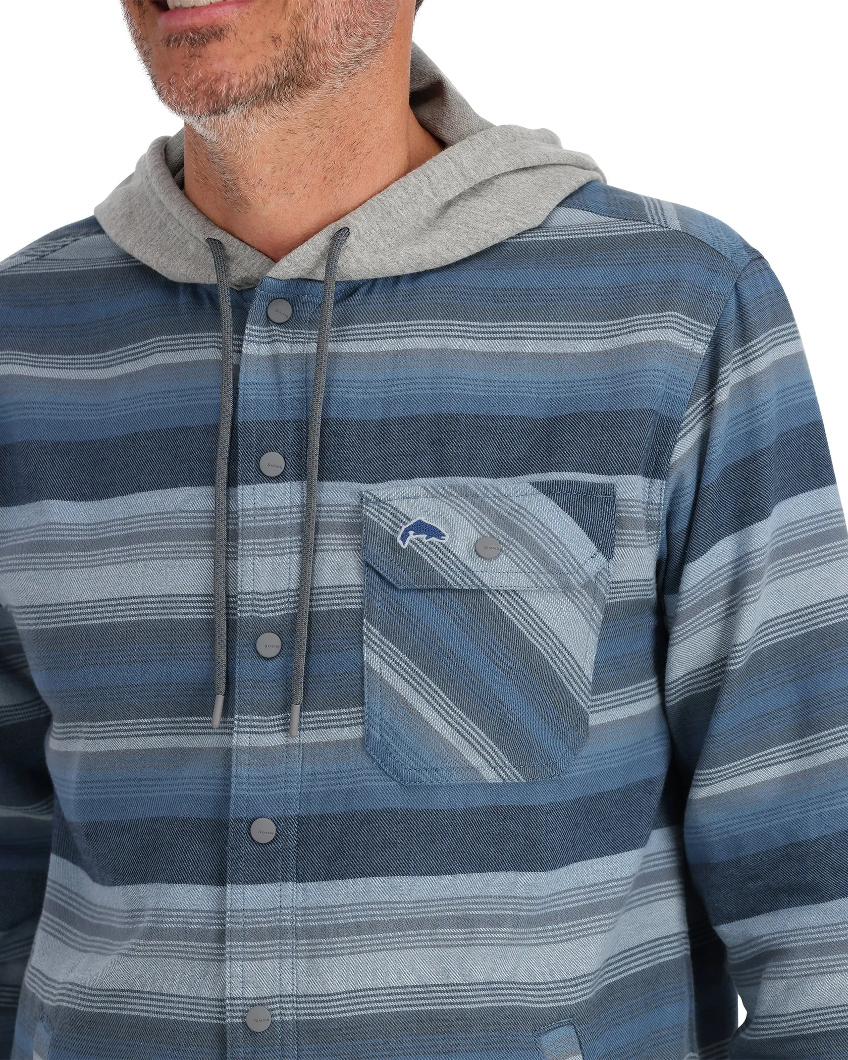 SIMMS M'S SANTEE FLANNEL HOODY
