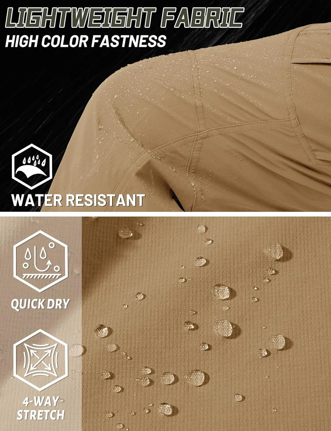 TACVASEN Men's Cargo Work Pants Construction Tactical Water Resistant Lightweight Outdoor Hiking Pants with 9 Pockets