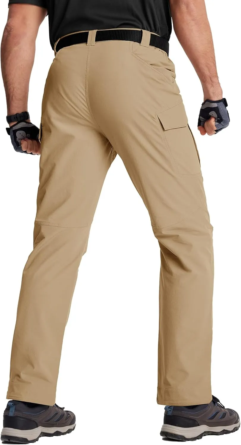 TACVASEN Men's Cargo Work Pants Construction Tactical Water Resistant Lightweight Outdoor Hiking Pants with 9 Pockets