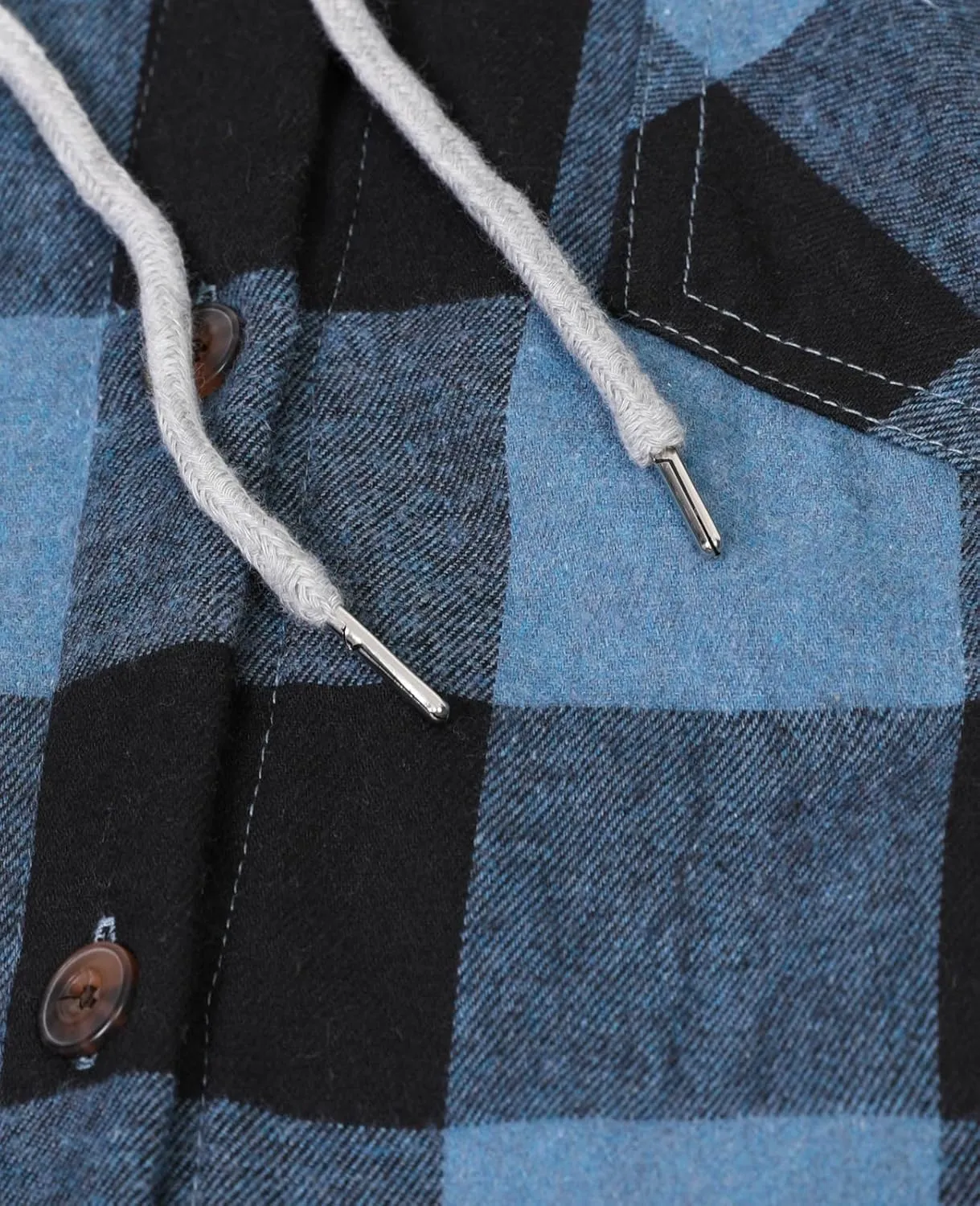 ThCreasa Womens Sherpa Lined Plaid Hooded Flannel Jacket with Hand Pockets Button Down Shirt Jackets