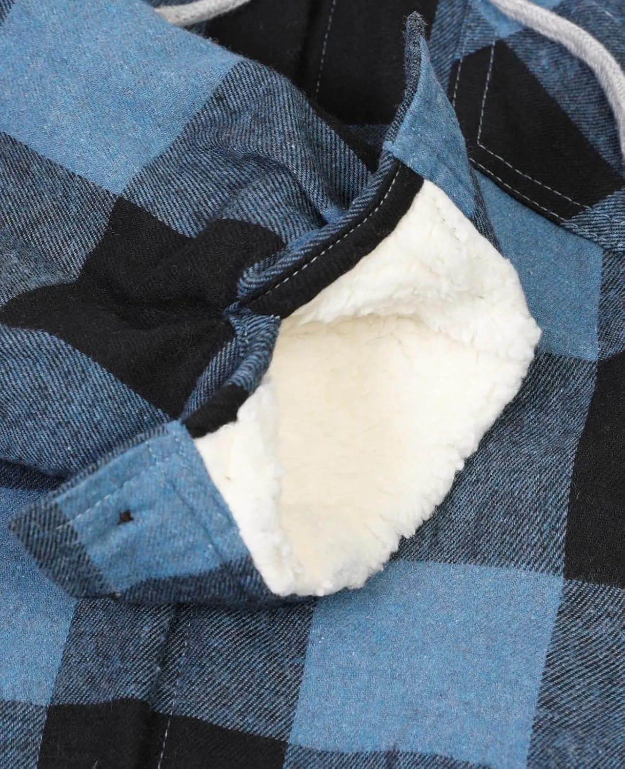 ThCreasa Womens Sherpa Lined Plaid Hooded Flannel Jacket with Hand Pockets Button Down Shirt Jackets