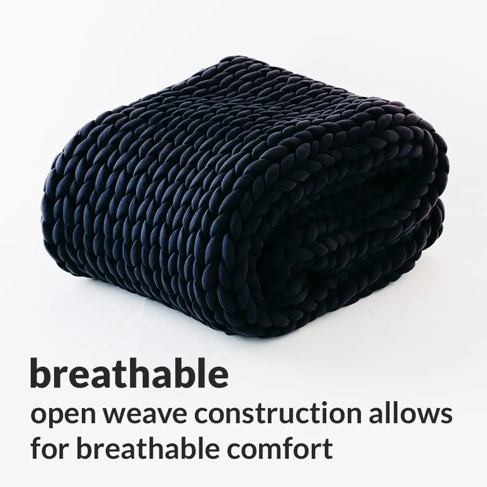 Weighted Blanket, Hand Woven Chunky Knit Breathable and Cooling, Machine Washable
