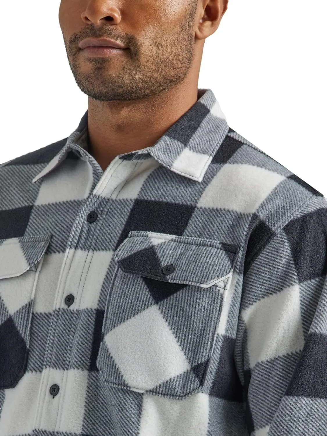 Wrangler Authentics Men's Long Sleeve Heavyweight Fleece Shirt